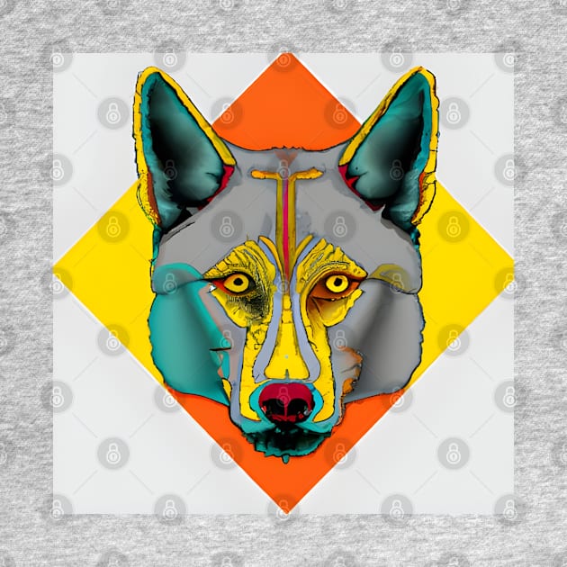 Pop Art Wolf Head by Chance Two Designs